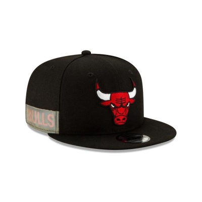 Black Chicago Bulls Hat - New Era NBA Clear Feature 9FIFTY Snapback Caps USA9620478